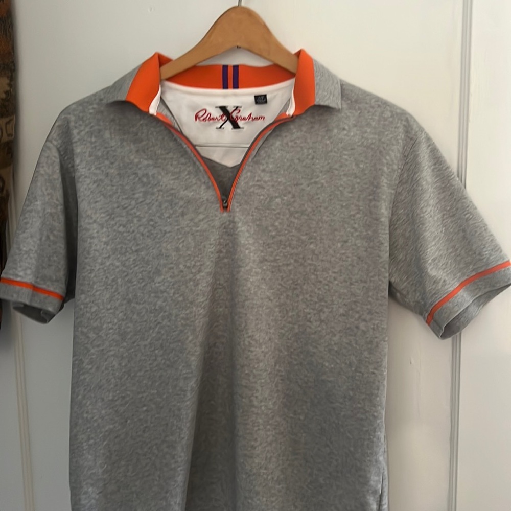 Robert Graham Polo shirt. Worn once. Mens L runs small.
